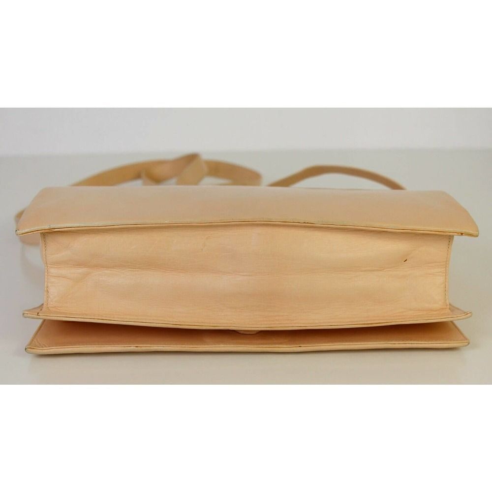 VTG ANDREA PFISTER ITALY CREAM BLUSH GENUINE LEATHER SHOULDER BAG XBODY PURSE - Picture 9 of 12